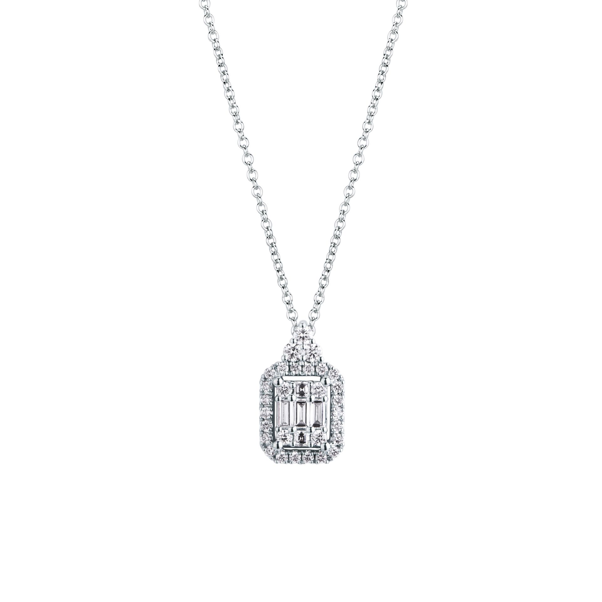 Necklace with diamond in white gold