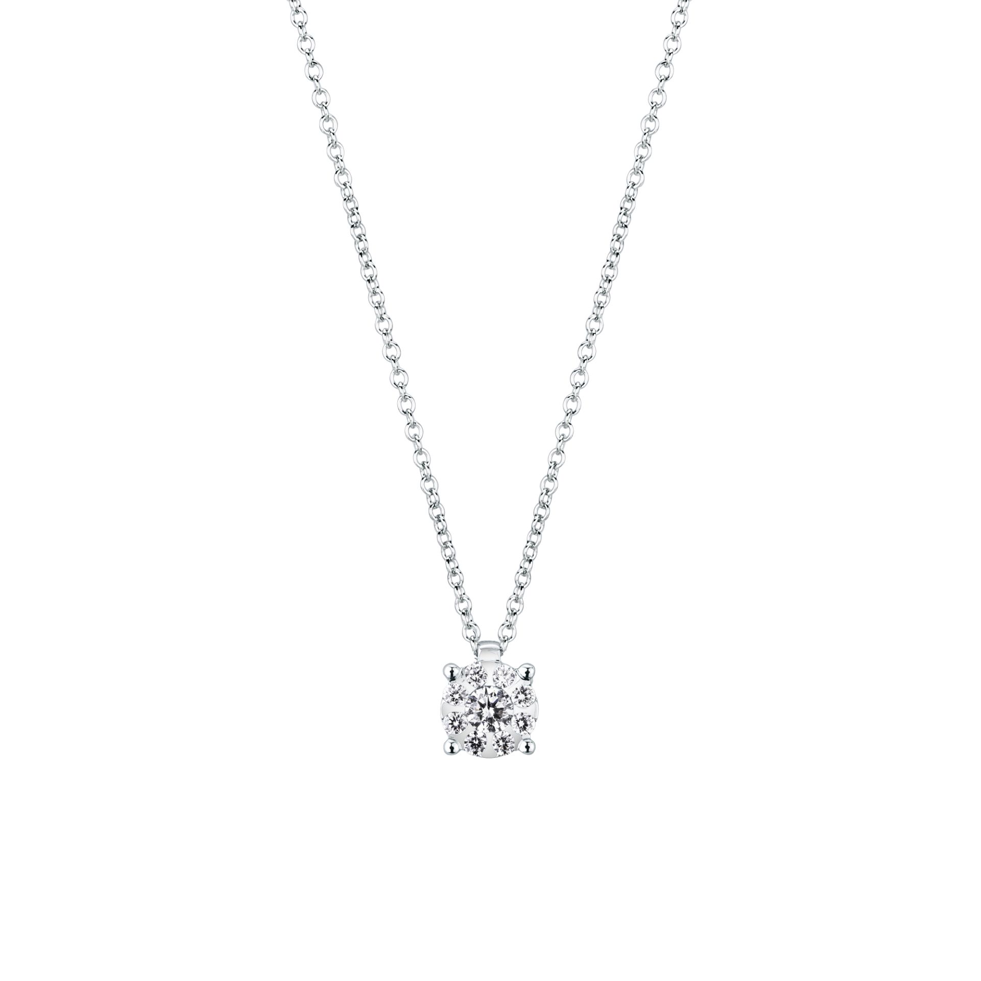 Necklace with diamond in white gold