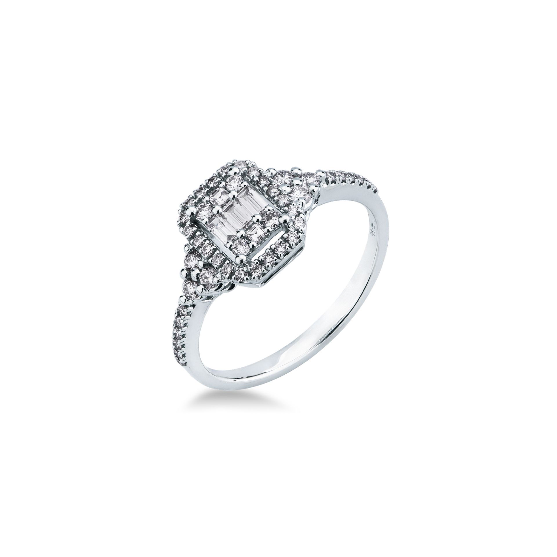 Anello con Diamante in Oro Bianco