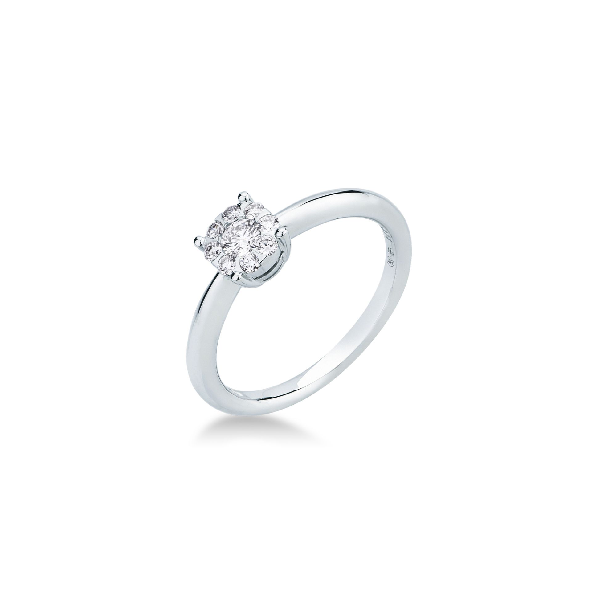 Ring with diamond in white gold