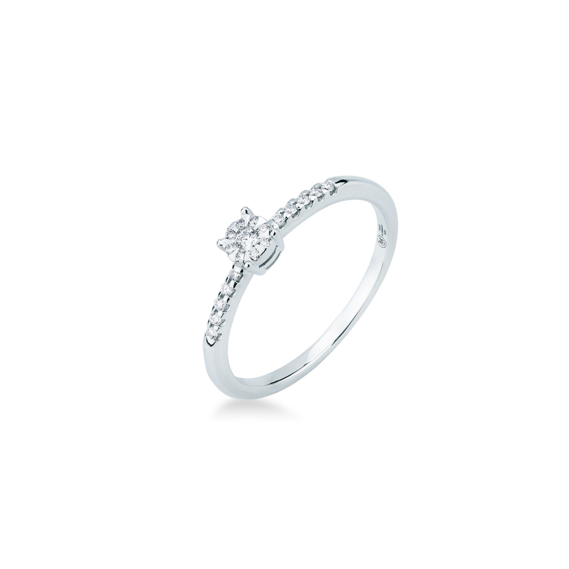 Ring with diamond in white gold