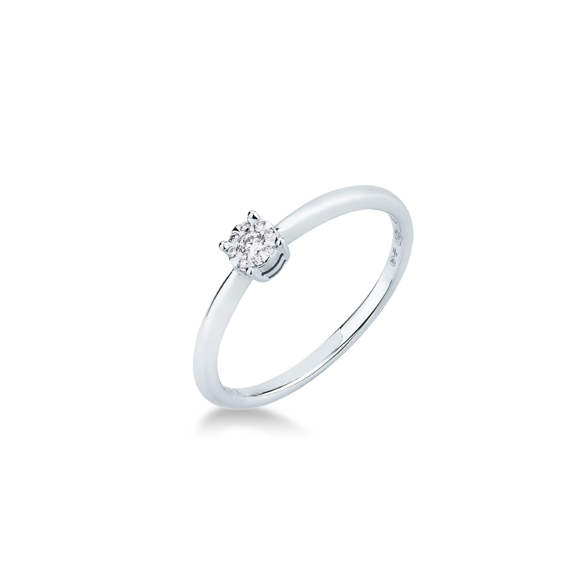 Ring with diamond in white gold