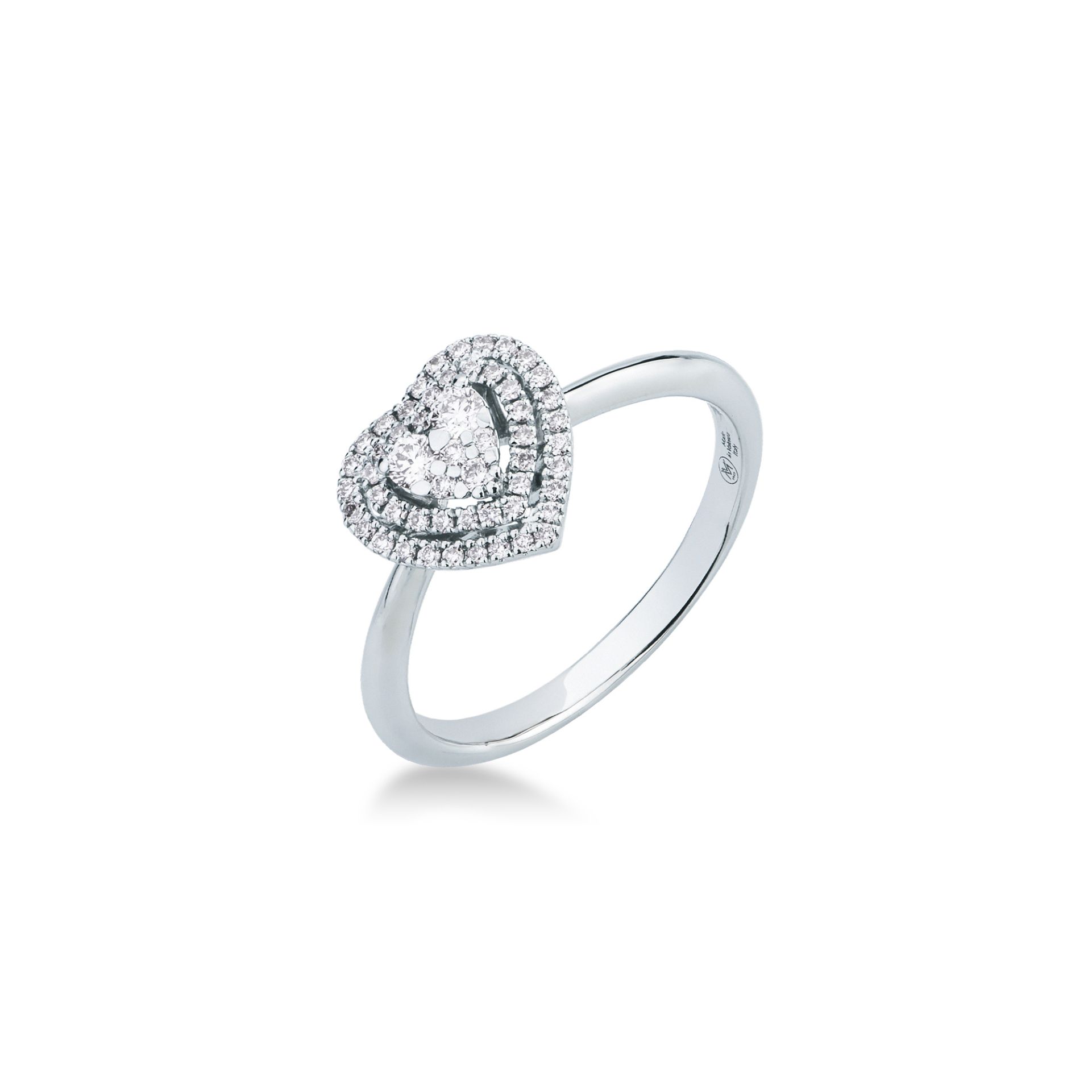Ring with diamond in white gold