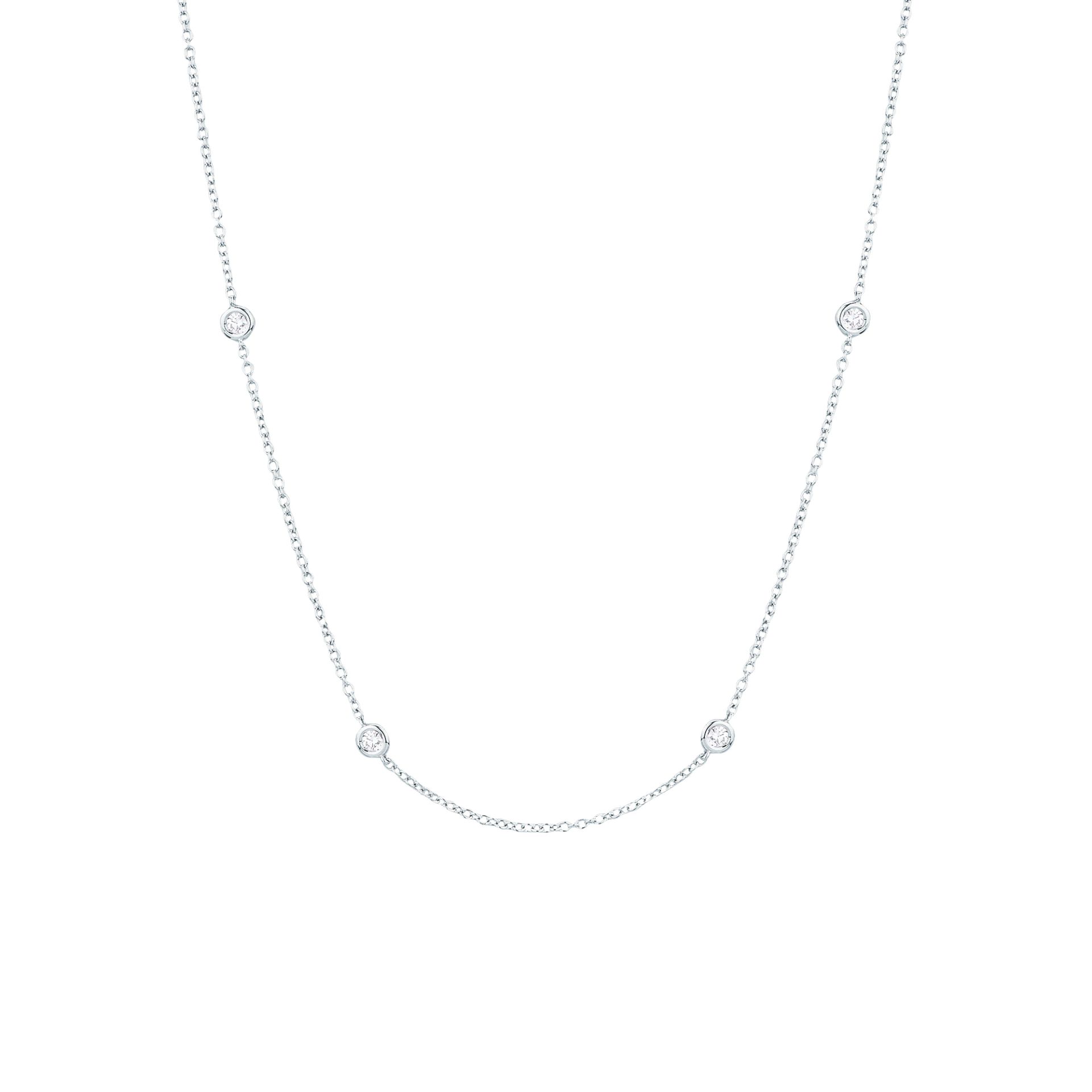 Necklace with diamond in white gold