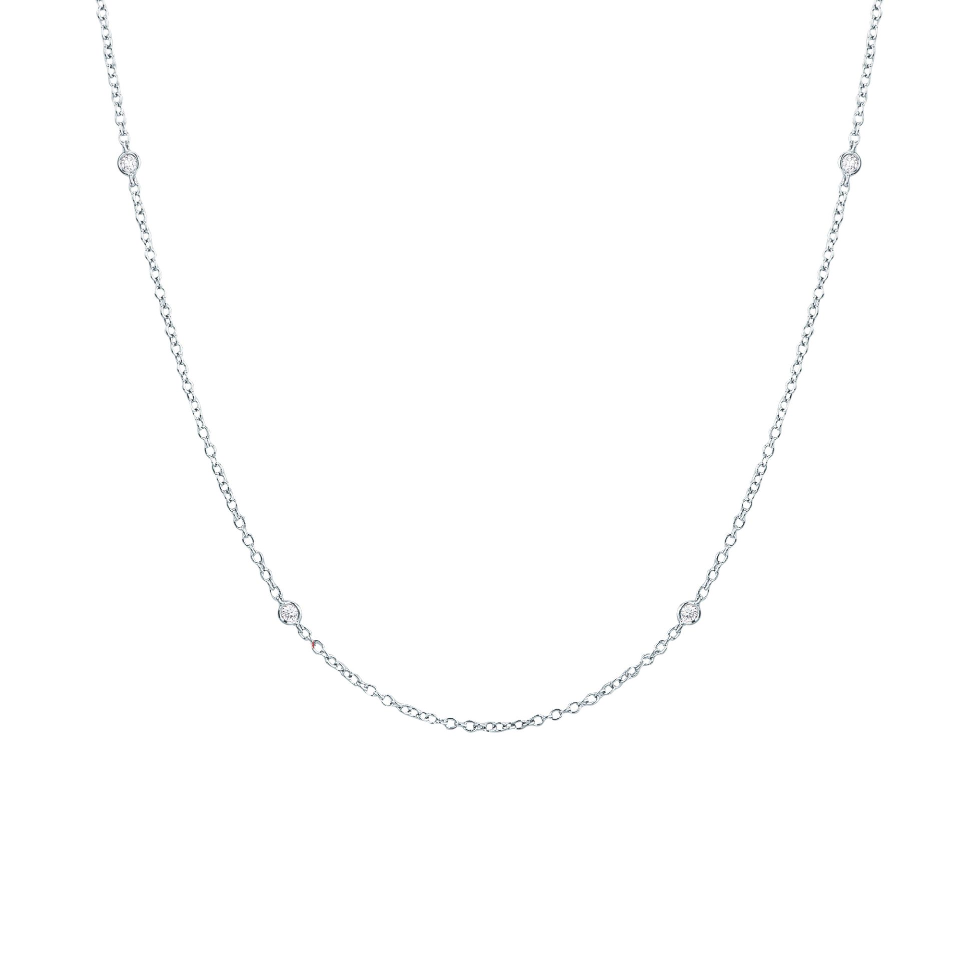 Necklace with diamond in white gold