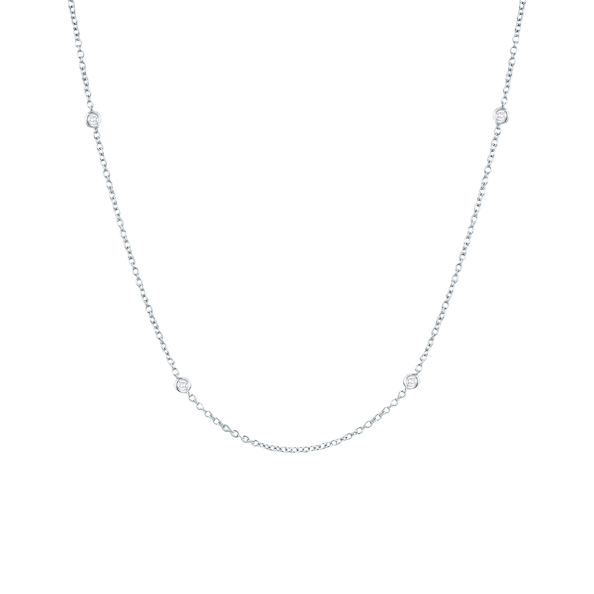 Necklace with diamond in white gold