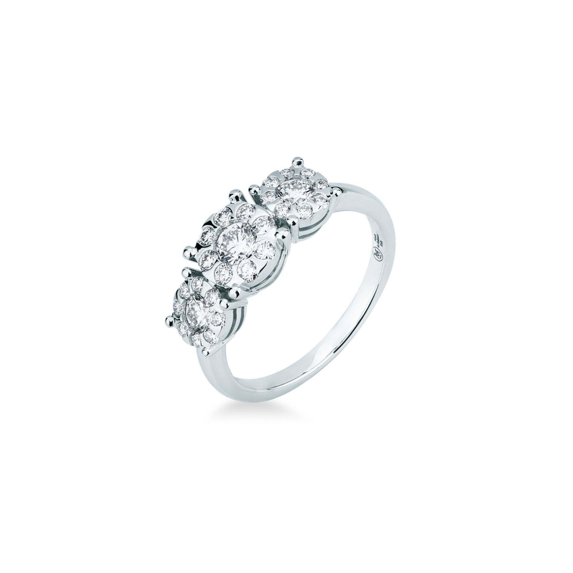 Ring with diamond in white gold