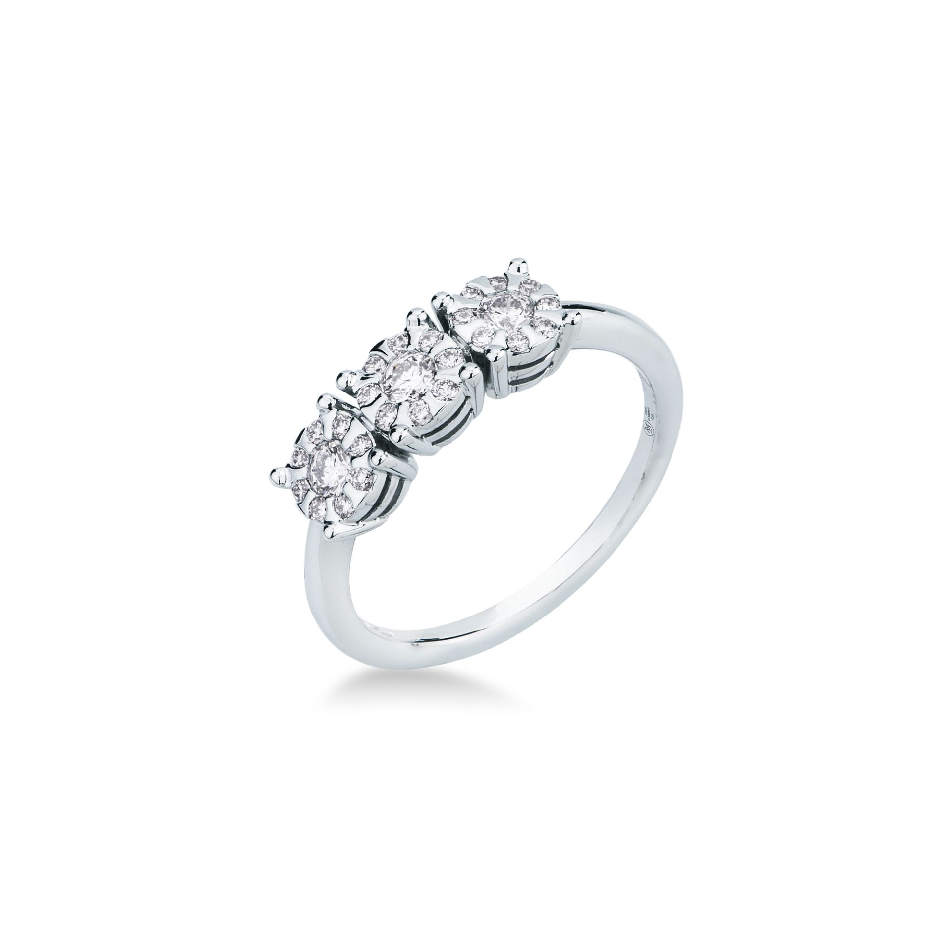 Ring with diamond in white gold