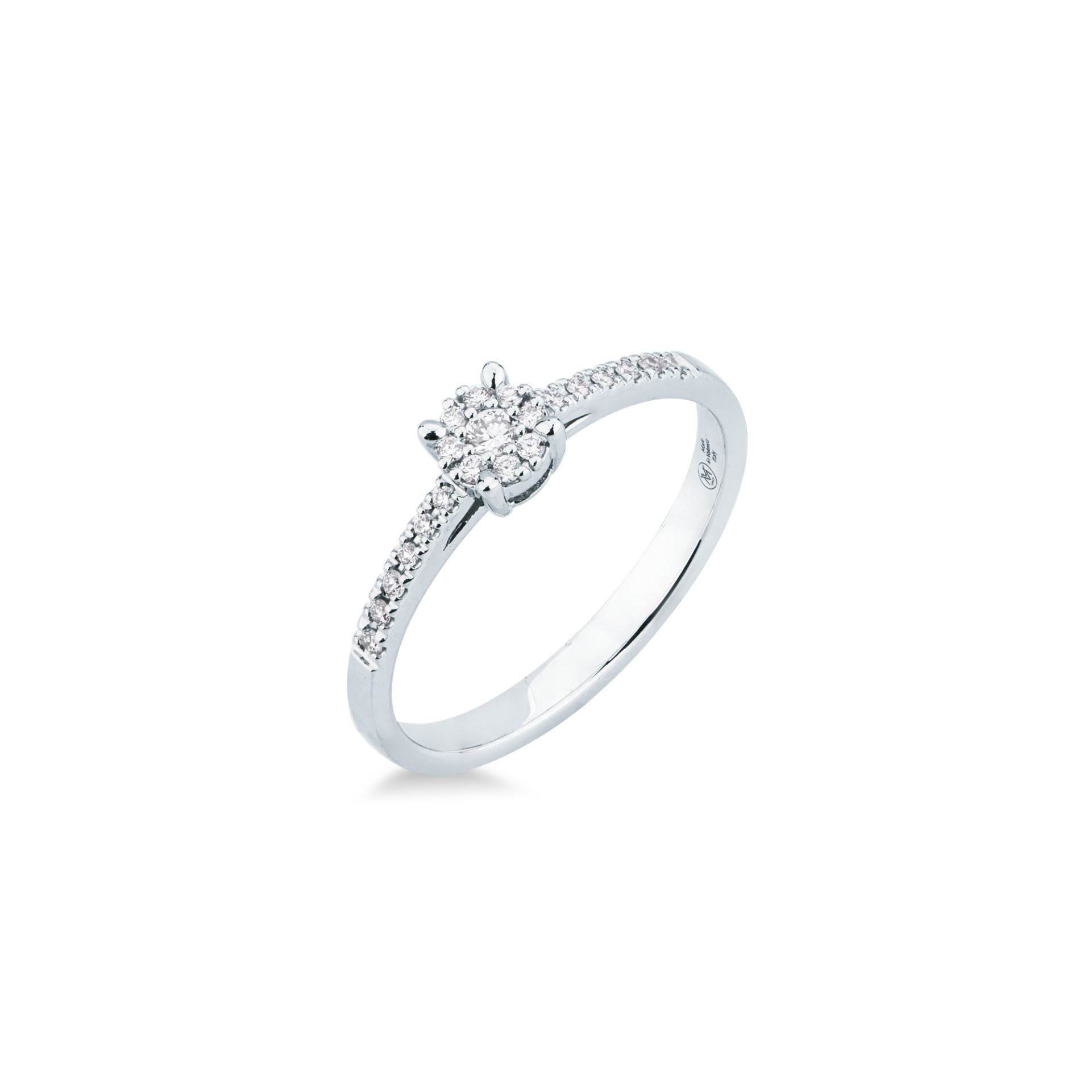 Ring with diamond in white gold
