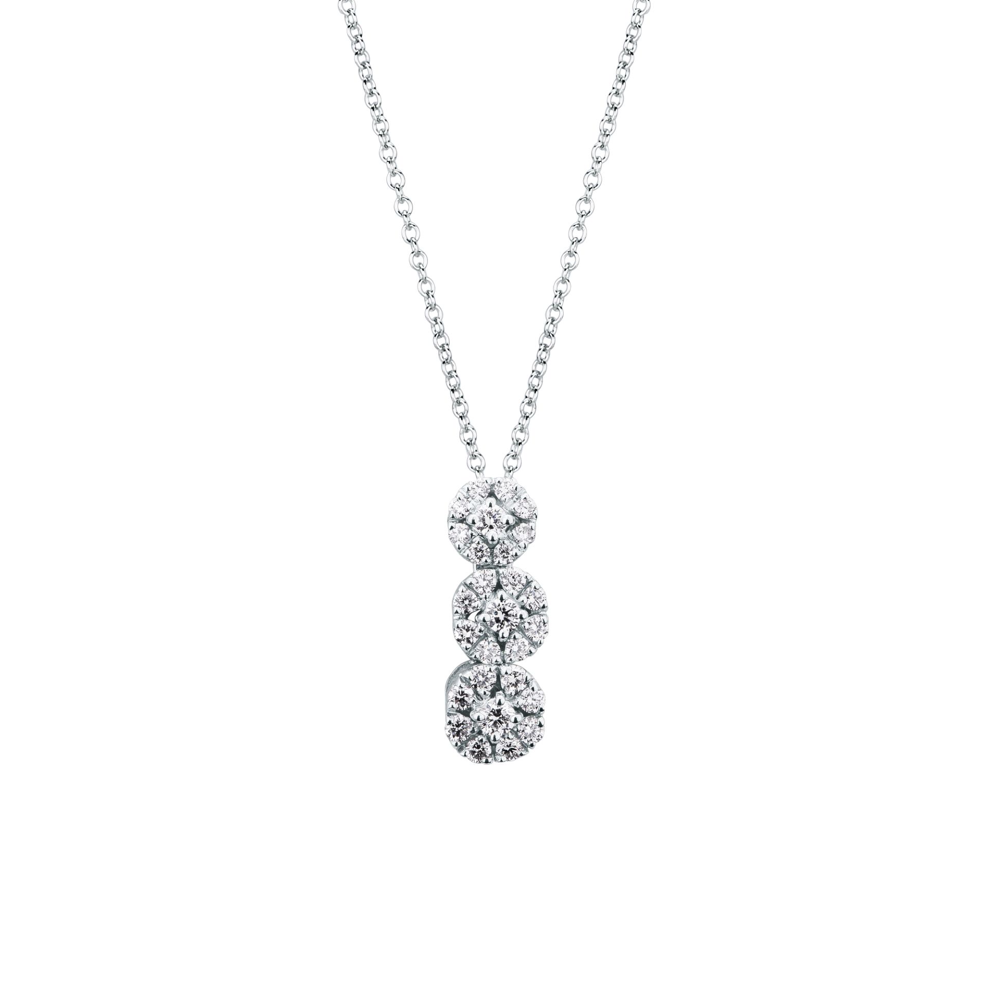 Necklace with diamond in white gold