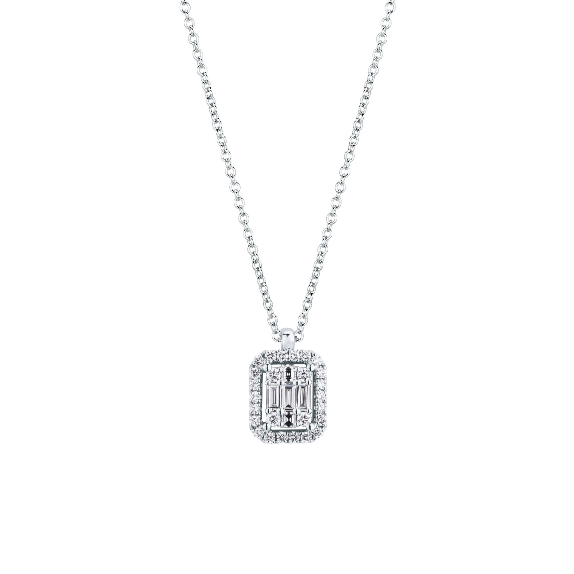 Girocollo con Diamante in Oro Bianco