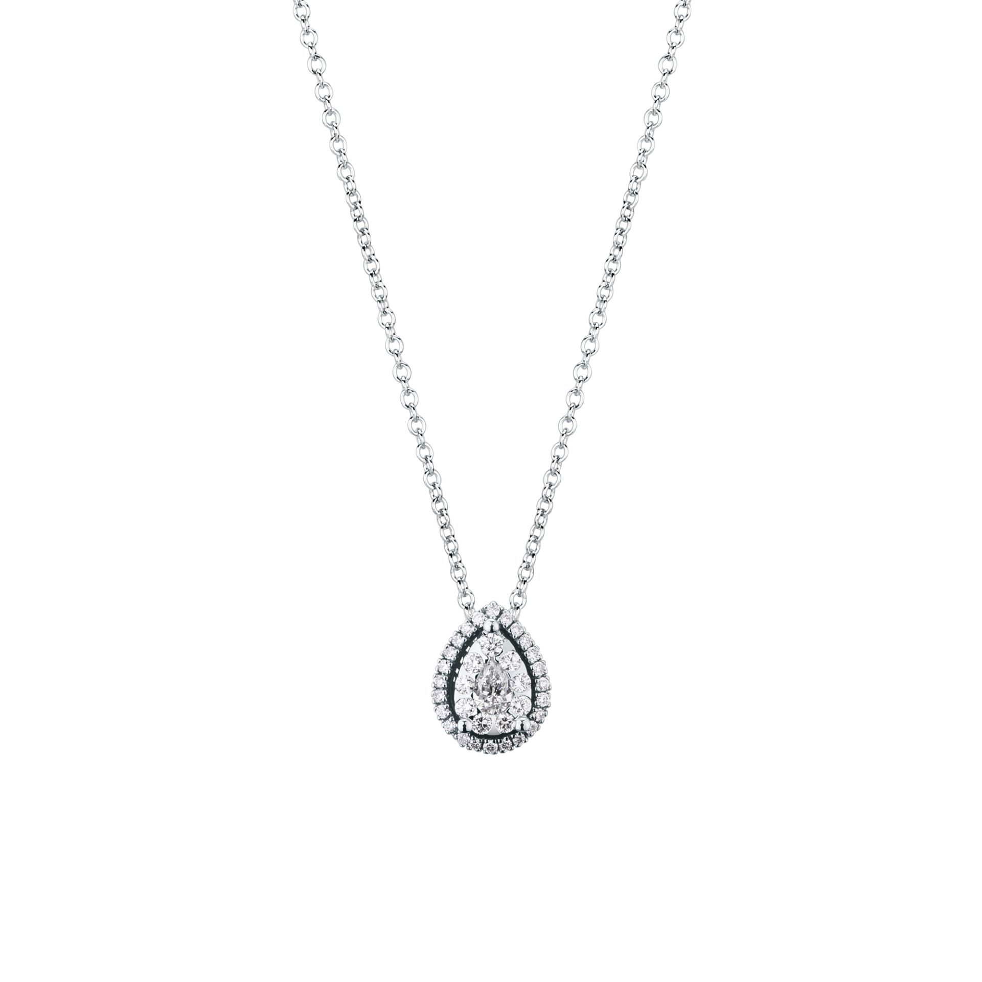 Girocollo con Diamante in Oro Bianco