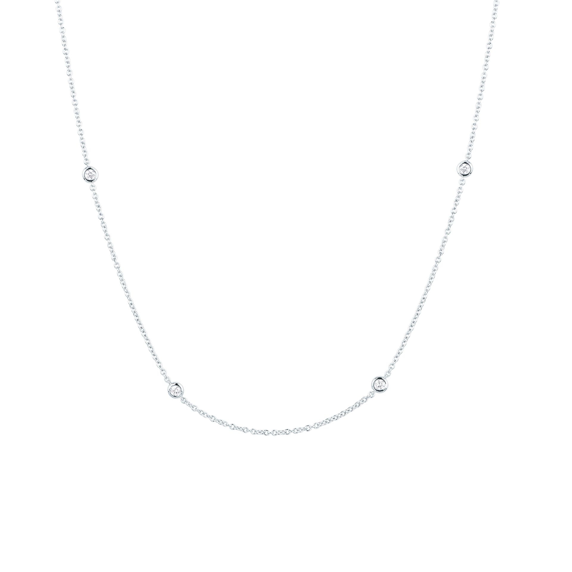 Collar con diamante en oro blanco