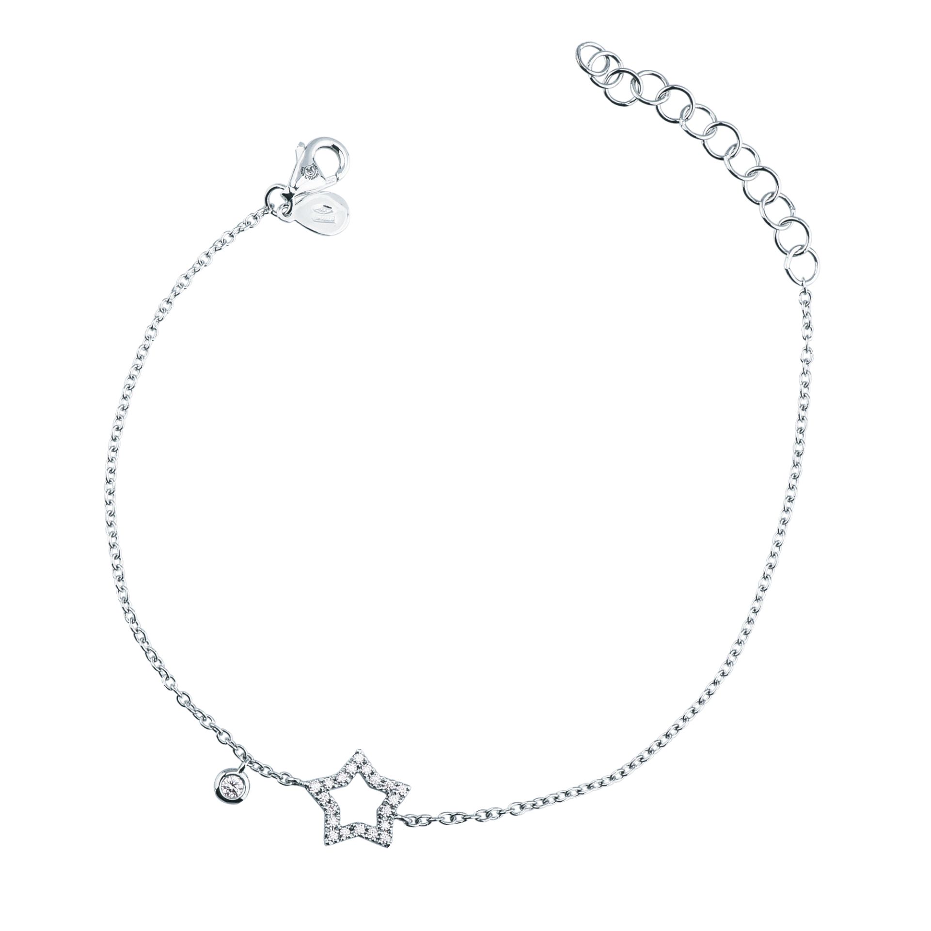 Pulsera con diamante en oro blanco