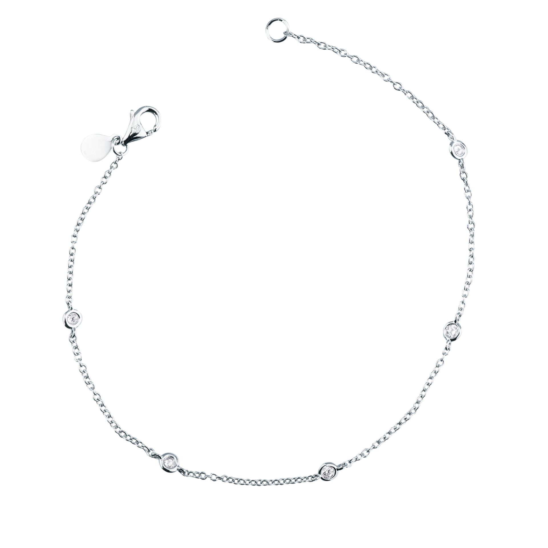 Pulsera con diamante en oro blanco