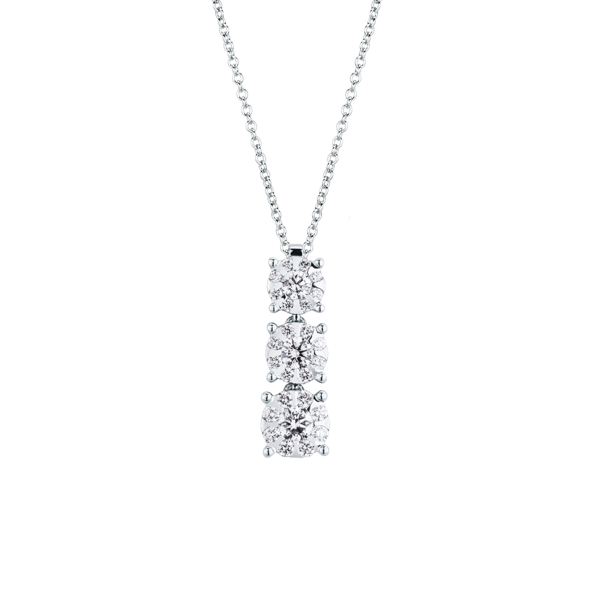 Collar con diamante en oro blanco