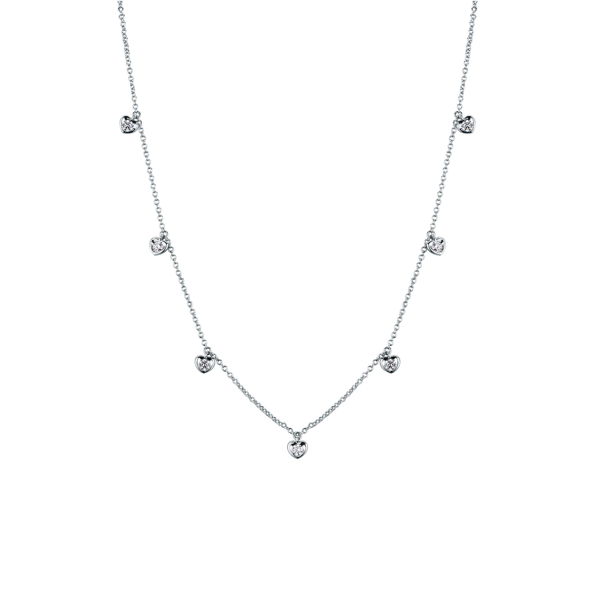 Collar con diamante en oro blanco