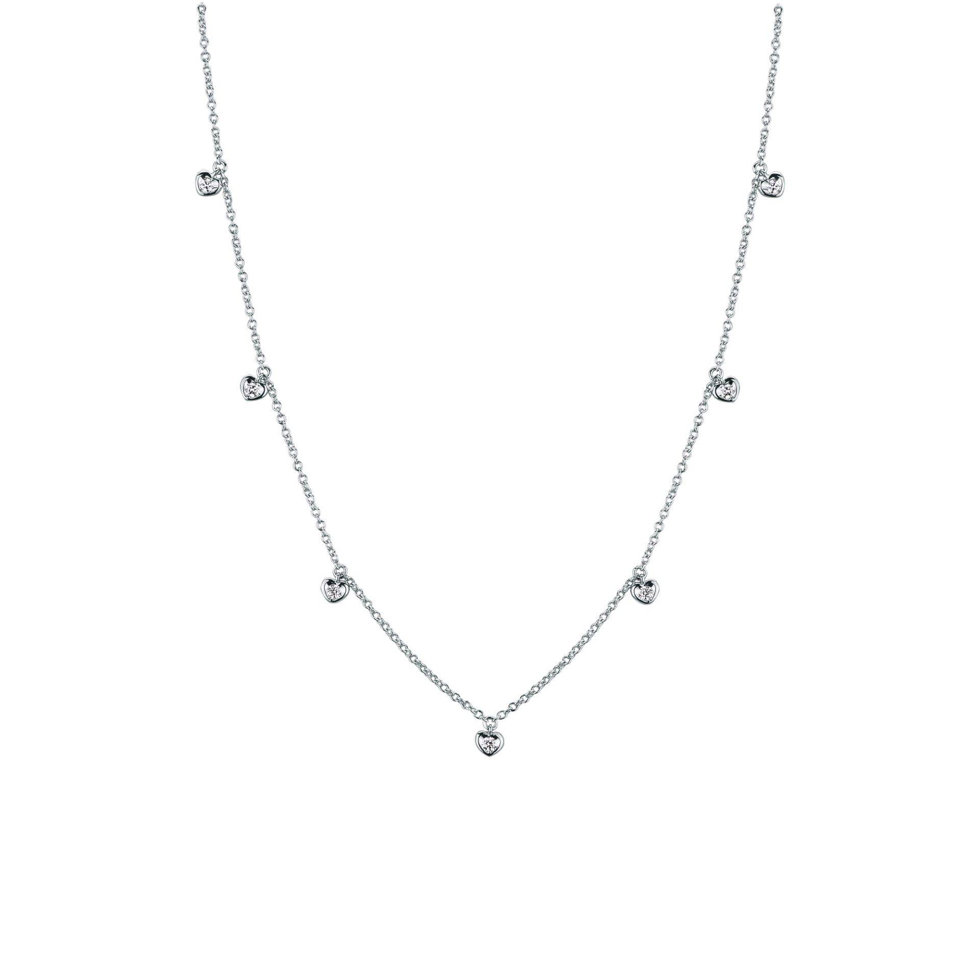 Collar con diamante en oro blanco