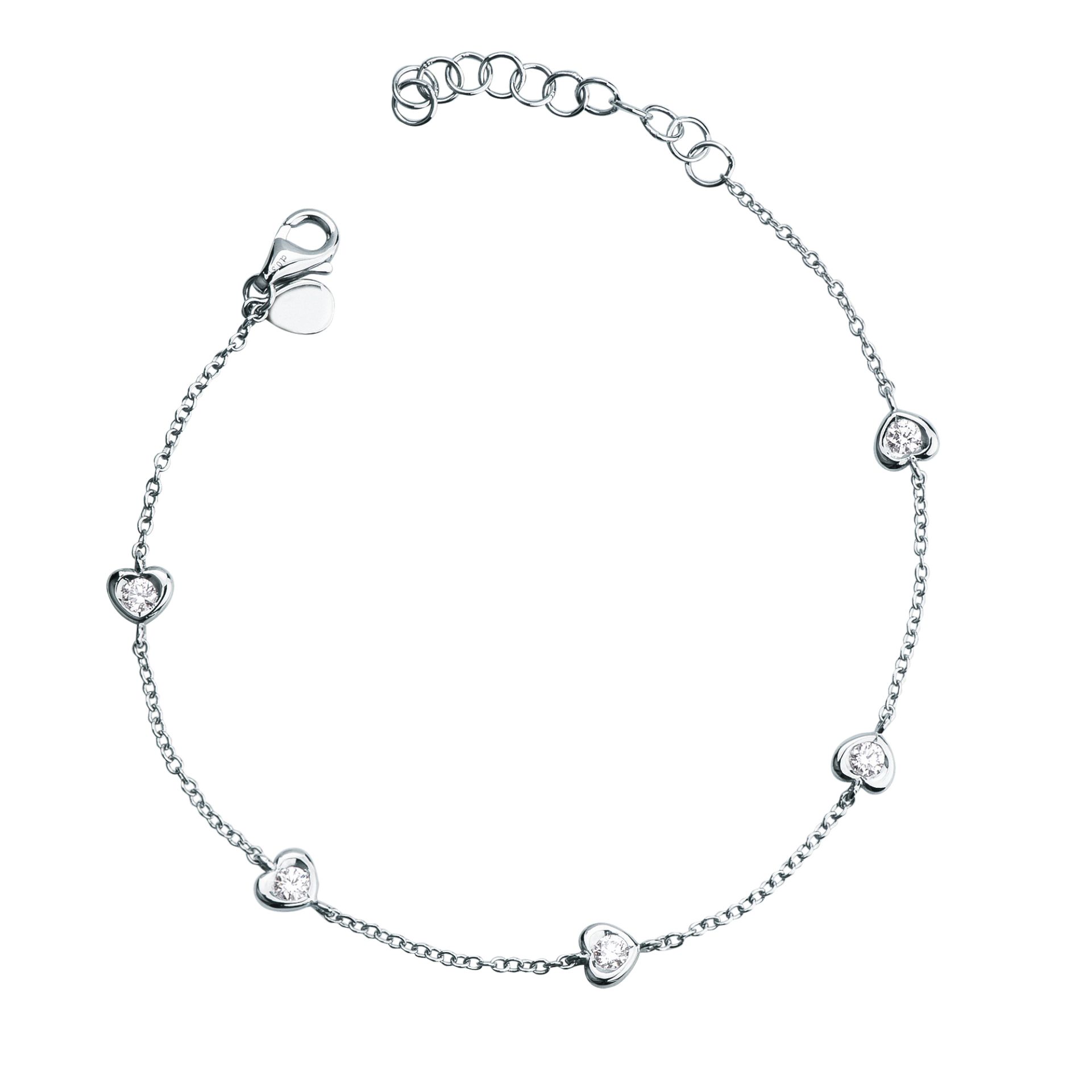 Pulsera con diamante en oro blanco
