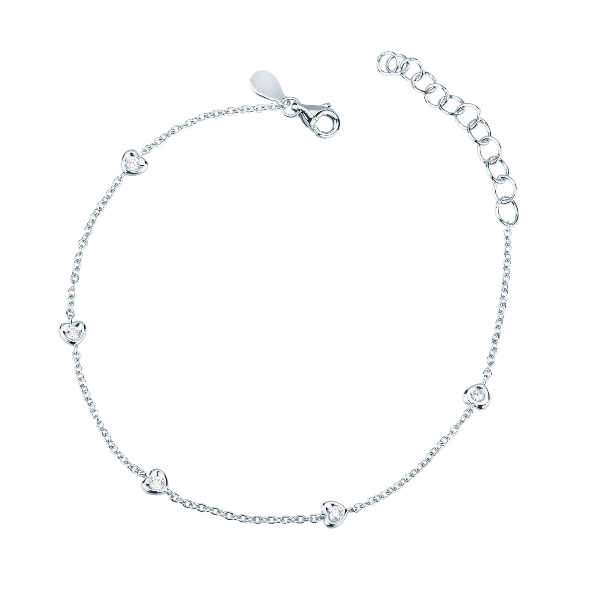 Pulsera con diamante en oro blanco