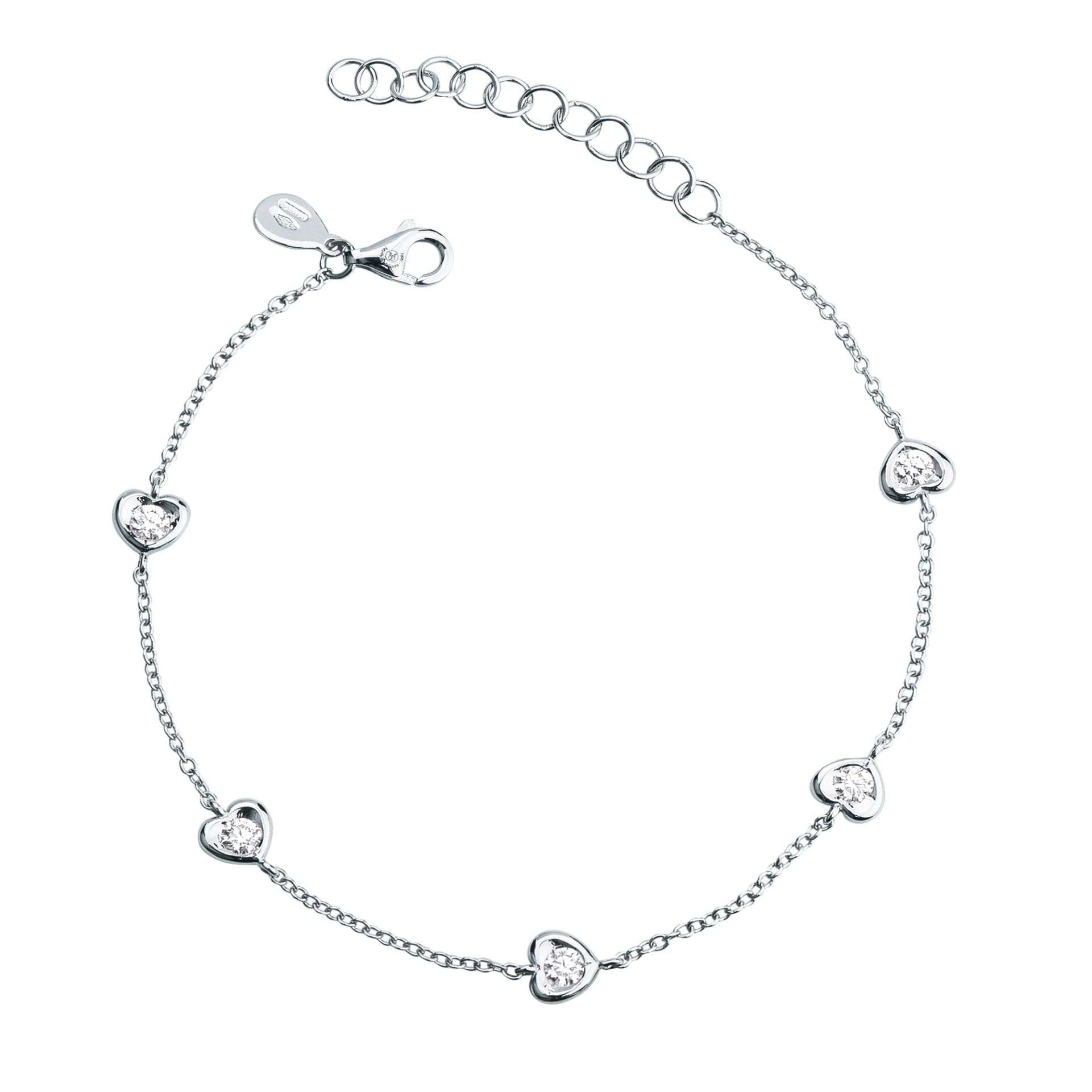 Pulsera con diamante en oro blanco