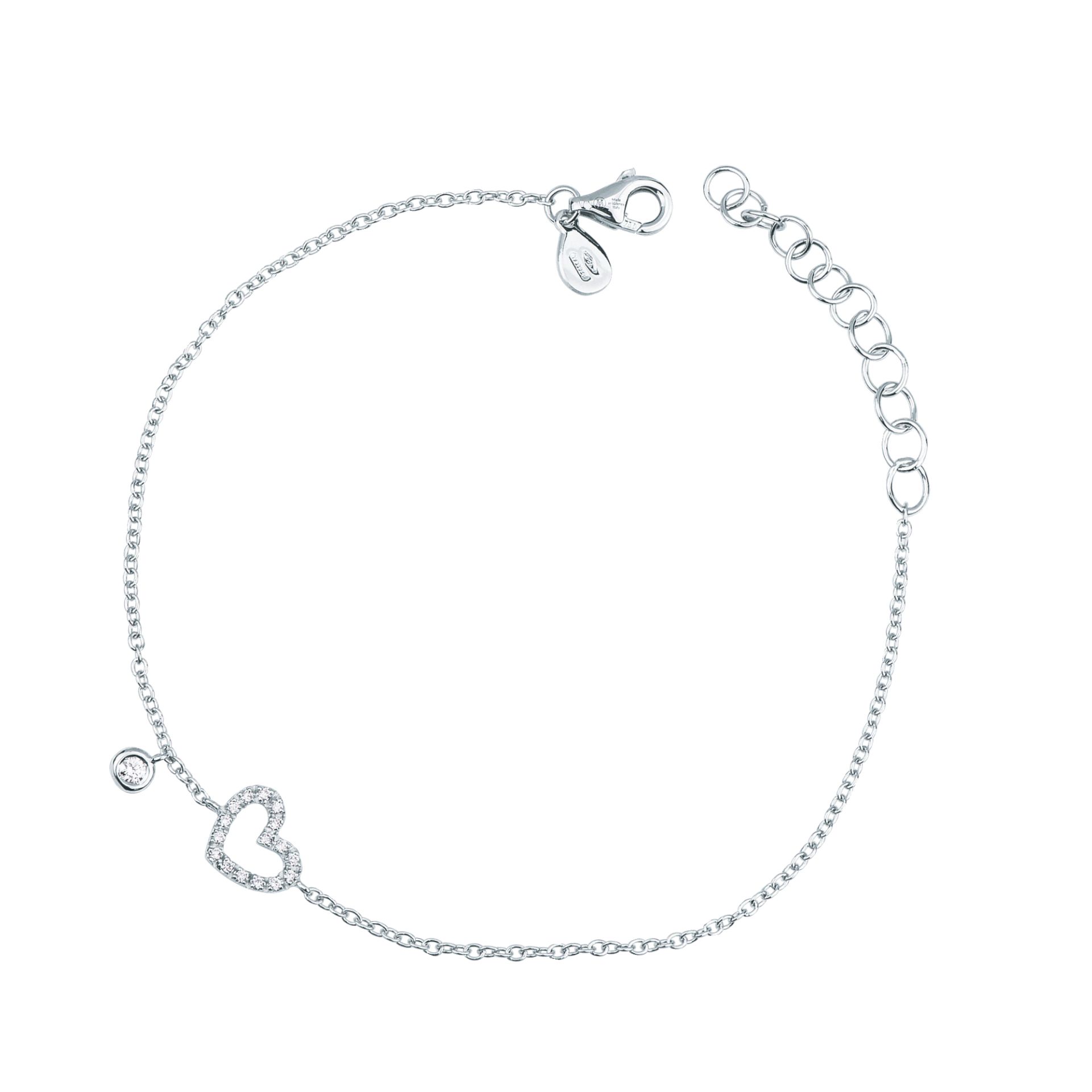 Pulsera con diamante en oro blanco