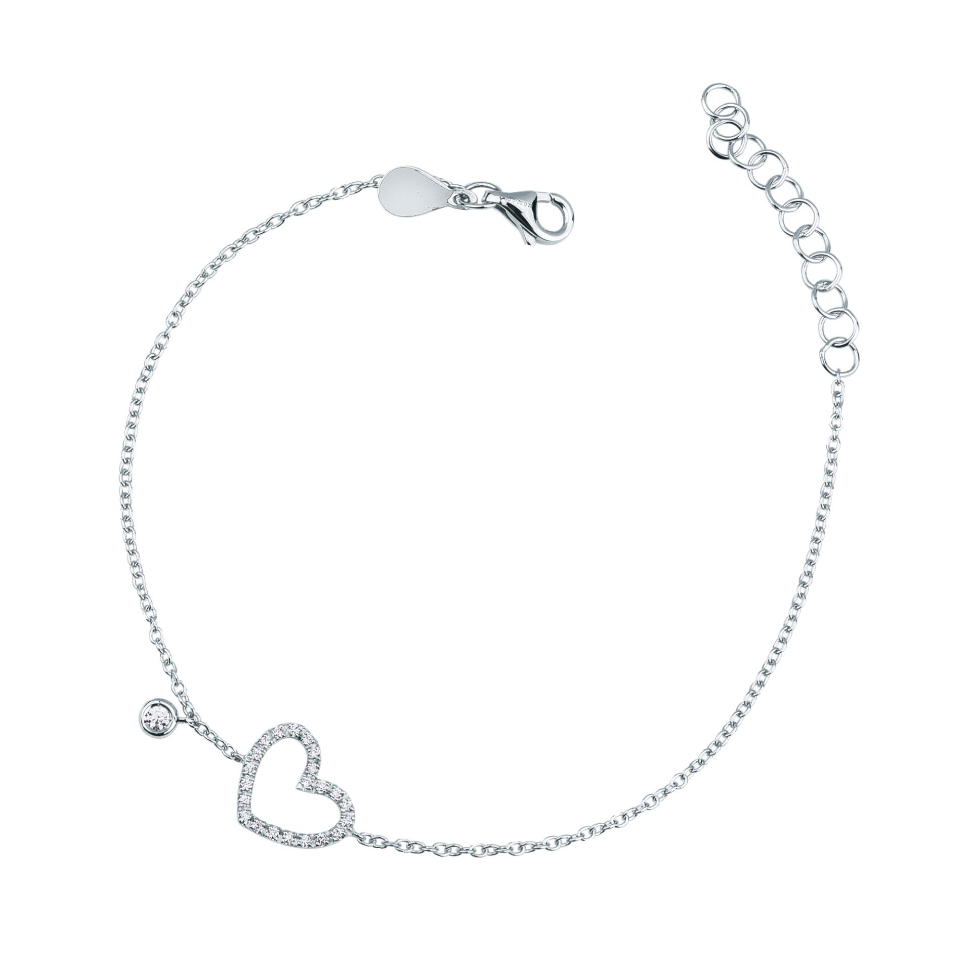 Pulsera con diamante en oro blanco