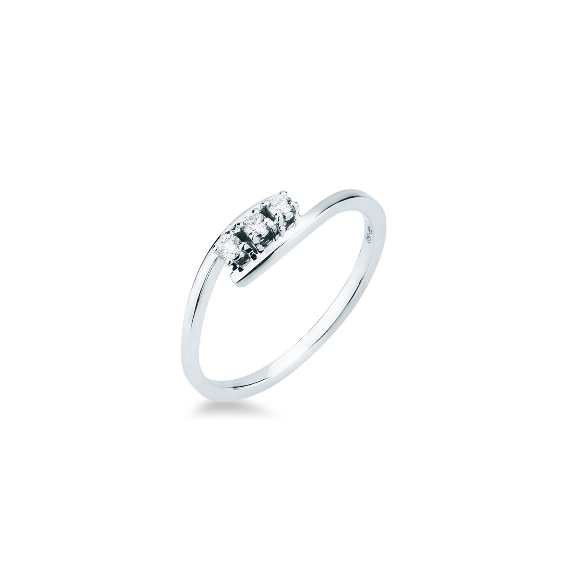 Anello con Diamante in Oro Bianco