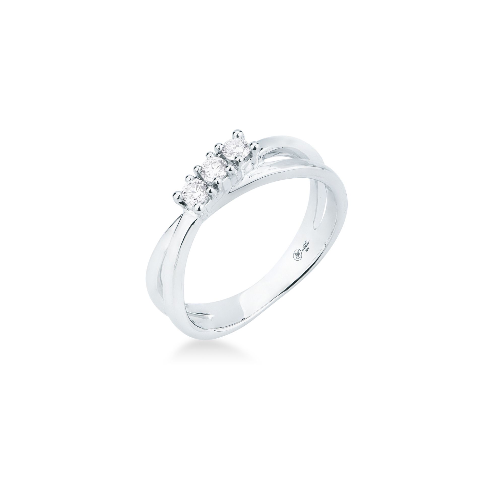 Anello con Diamante in Oro Bianco
