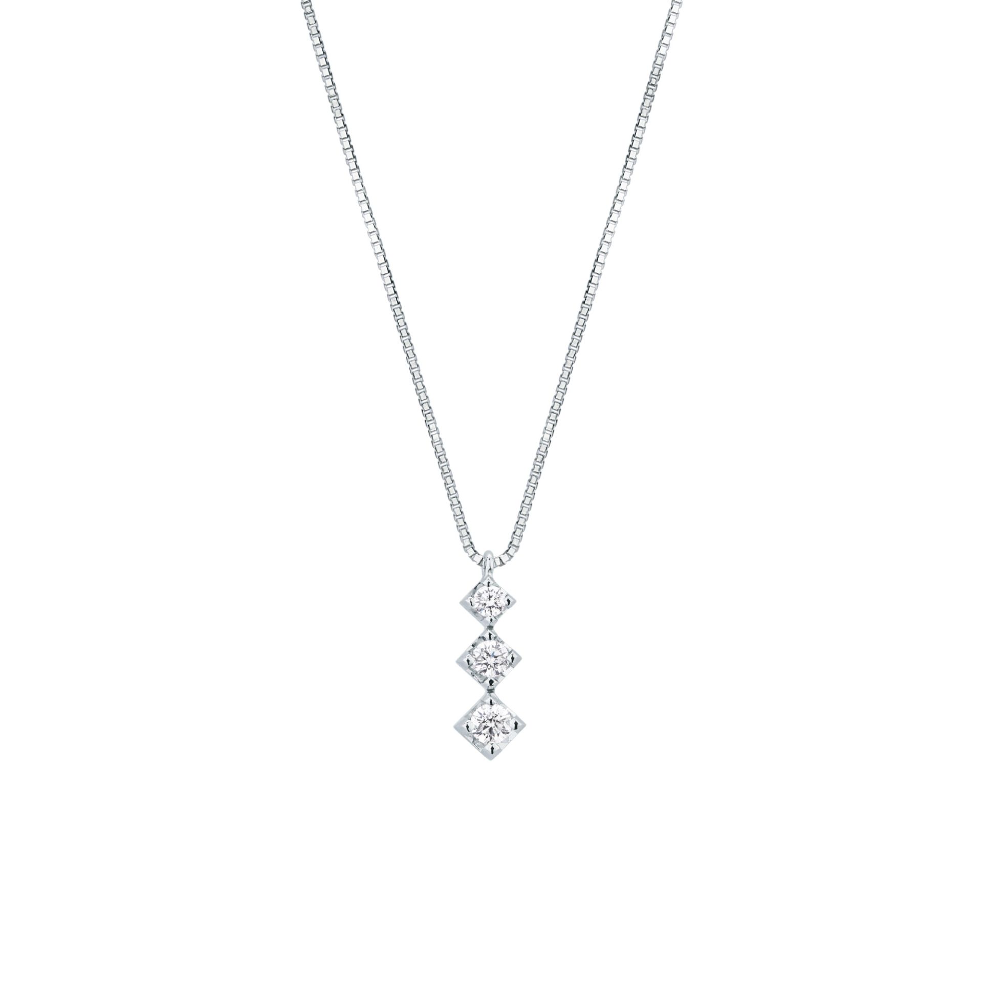 Collar con diamante en oro blanco