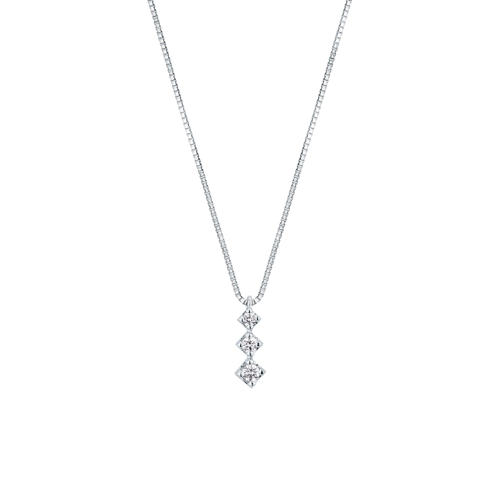 Collar con diamante en oro blanco